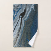 Trendy Cool Blue Marble Pattern Bad Handdoek (Handdoek)