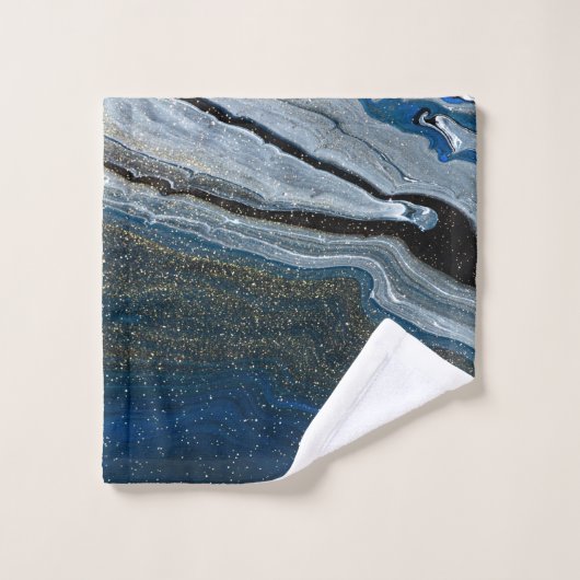 Trendy Cool Blue Marble Pattern Bad Handdoek (Wasdoekje)
