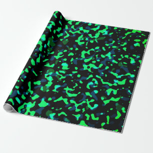 Trendy Cool Blue Seagreen Camouflage Pattern Cadeaupapier