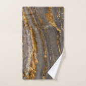 Trendy Cool Brown Gold Marble Pattern Bad Handdoek (Handdoek)