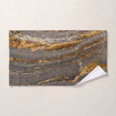 Trendy Cool Brown Gold Marble Pattern Bad Handdoek (Handdoek)