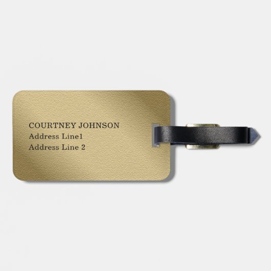 Trendy Cool Faux Gold roze lippen Bagagelabel (Achterkant horizontaal)