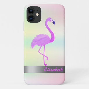 Trendy Cool Flamingo Holographic Iridescent iPhone 11 Hoesje