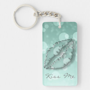 Trendy Cool Girly, Bokeh, Lips, Kiss me Sleutelhanger