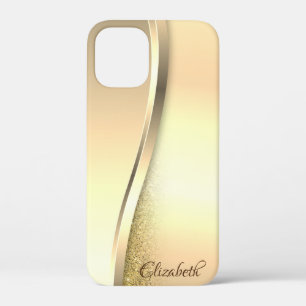 Trendy Cool Gold Glitter - Gepersonaliseerd iPhone 12 Mini Hoesje
