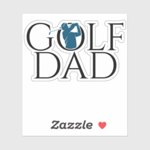 Trendy Cool "GOLF DAD" Blue Custom Cut Vinyl Sticker