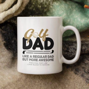Trendy Cool "GOLF DAD" Gouden Typografie Pint Koffiemok
