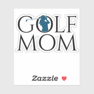 Trendy Cool "GOLF MOM" Blue Custom Cut Vinyl Sticker
