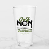 Trendy Cool "GOLF MOM" Groene Typografie Pint Glas (Voorkant)