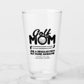 Trendy Cool "GOLF MOM" Typografie Pint Glas (Voorkant)