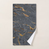 Trendy Cool Gray Gold Marble Pattern Bad Handdoek (Handdoek)