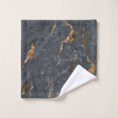 Trendy Cool Gray Gold Marble Pattern Bad Handdoek (Wasdoekje)