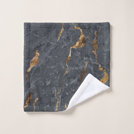 Trendy Cool Gray Gold Marble Pattern Bad Handdoek (Wasdoekje)