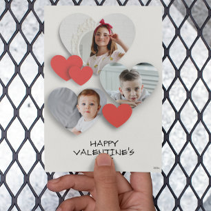 Trendy Cool Heart Photo Collage Wenskaart
