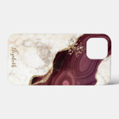 Trendy Cool Marble, Burgundy Gold Case-Mate iPhone Case (Achterkant (horizontaal))