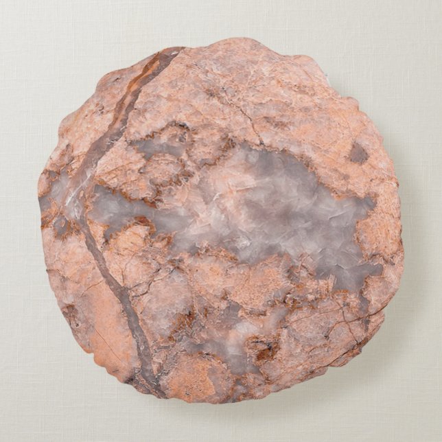 Trendy Cool Marble Stone Texture Rond Kussen (Achterkant)