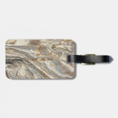 Trendy Cool Marble Texture, Monogram-Personalized Bagagelabel (Achterkant horizontaal)