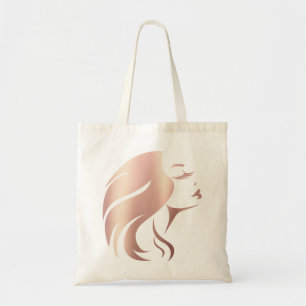 Trendy Cool Meisjesgezicht Silhouet Tote Bag