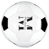 Trendy Cool Monogram Aangepaste naam Sporty Voetbal (Gedraaid)