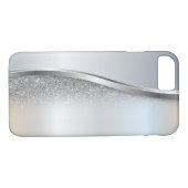 Trendy Cool Silver Glitter - Gepersonaliseerd Case-Mate iPhone Case (Achterkant (Horizontaal))