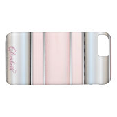 Trendy Cool Striped Silver - Gepersonaliseerd Case-Mate iPhone Case (Achterkant (Horizontaal))
