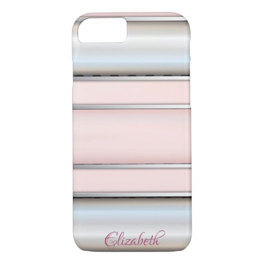 Trendy Cool Striped Silver - Gepersonaliseerd Case-Mate iPhone Case (Achterkant)