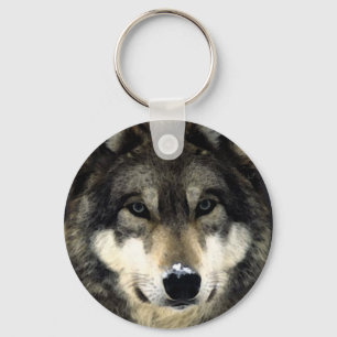 Trendy Cool Wolf Portrait Sleutelhanger