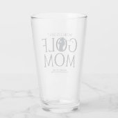 Trendy Cool "WORLD'S BEST GOLF MOM" Navy Blue Pint Glas (Achterkant)