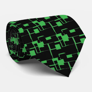Trendy Cool zwart/groen patroon Stropdas