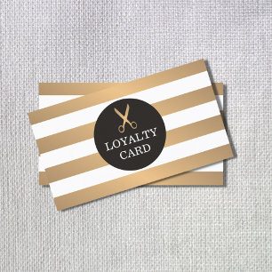 Trendy Copper Striped Grey Hair Salon Loyalty Kaar