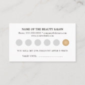 Trendy Copper Striped Grey Hair Salon Loyalty Kaar (Achterkant)