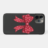 Trendy Coquette Red Ribbon Bow with White Hearts Case-Mate iPhone Case (Achterkant (horizontaal))