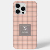 Trendy Coral Grey iPhone Hoesje Transparant Monogr (Achterkant)