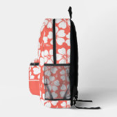 Trendy Coral Hibiscus Pattern Bedrukte Rugzak (Rechts)