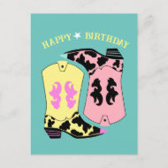 Trendy Cowgirl Western Laarzen Ranch Cowboy Verjaa Briefkaart