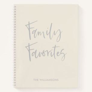 Trendy Cream White Script Cooking Family Recipe Notitieboek