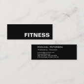 Trendy Creative Black Fitness Carte de visite (Devant / Derrière)