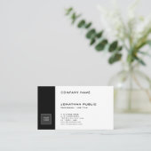 Trendy Creative Black White, stijlvol Logo design Visitekaartje (Staand voorkant)