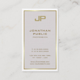 Trendy Creative Gold Monogrammed Minimalist Luxury Visitekaartje