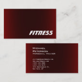 Trendy Creative Red Fitness Sport Carte de visite (Devant / Derrière)