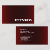 Trendy Creative Red Fitness Sport Carte de visite (Devant / Derrière)