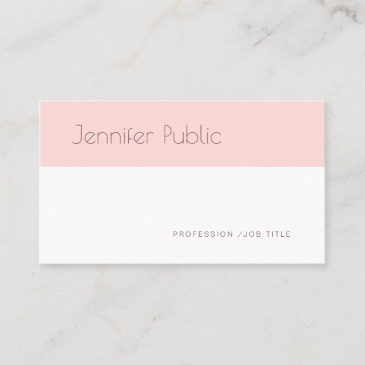 Trendy Creative Simple Blush Pink Plain Visitekaartje (Voorkant)
