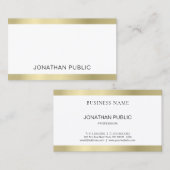 Trendy Creative Simple Plain Gold Kijk Luxe Visitekaartje (Voorkant / Achterkant)