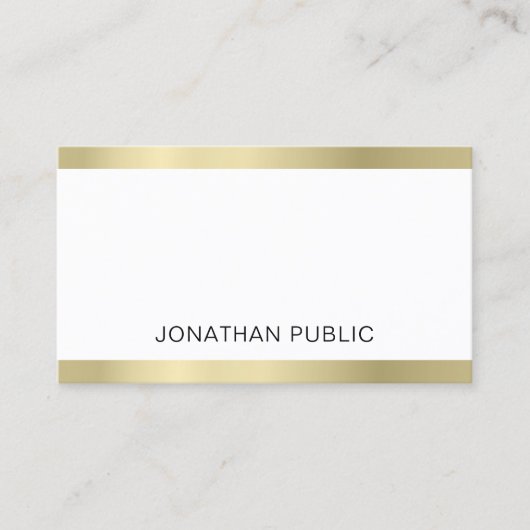 Trendy Creative Simple Plain Gold Kijk Luxe Visitekaartje (Voorkant)