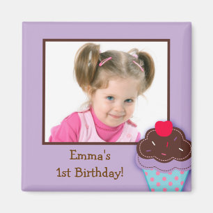 Trendy Cupcake Birthday Party Favor Magnets Magneet