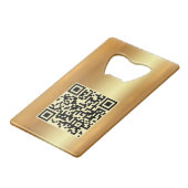 Trendy Custom Business Logo QR Code Url Faux Gold (Dos Angle)