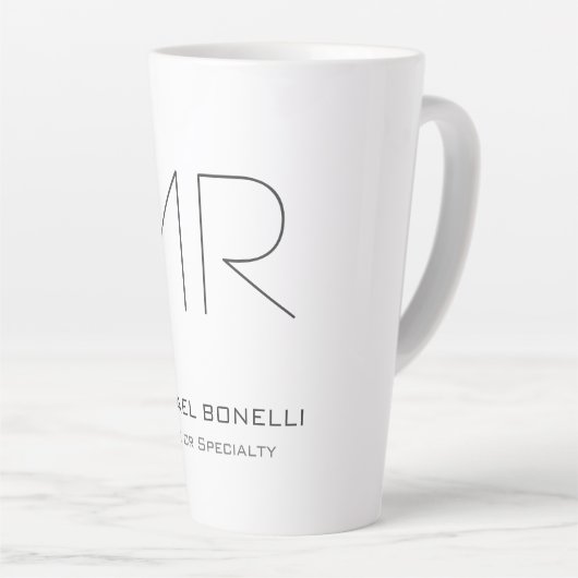 Trendy custom maakte modern minimalistisch latte mok (Rechterhoek)