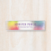 Trendy Custom Modern Elegant Rainbow-kleuren Deurbordje (Voorkant)