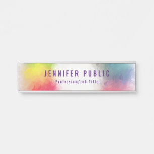 Trendy Custom Modern Elegant Rainbow-kleuren Deurbordje