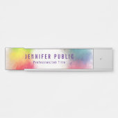 Trendy Custom Modern Elegant Rainbow-kleuren Deurbordje (Voorkant)